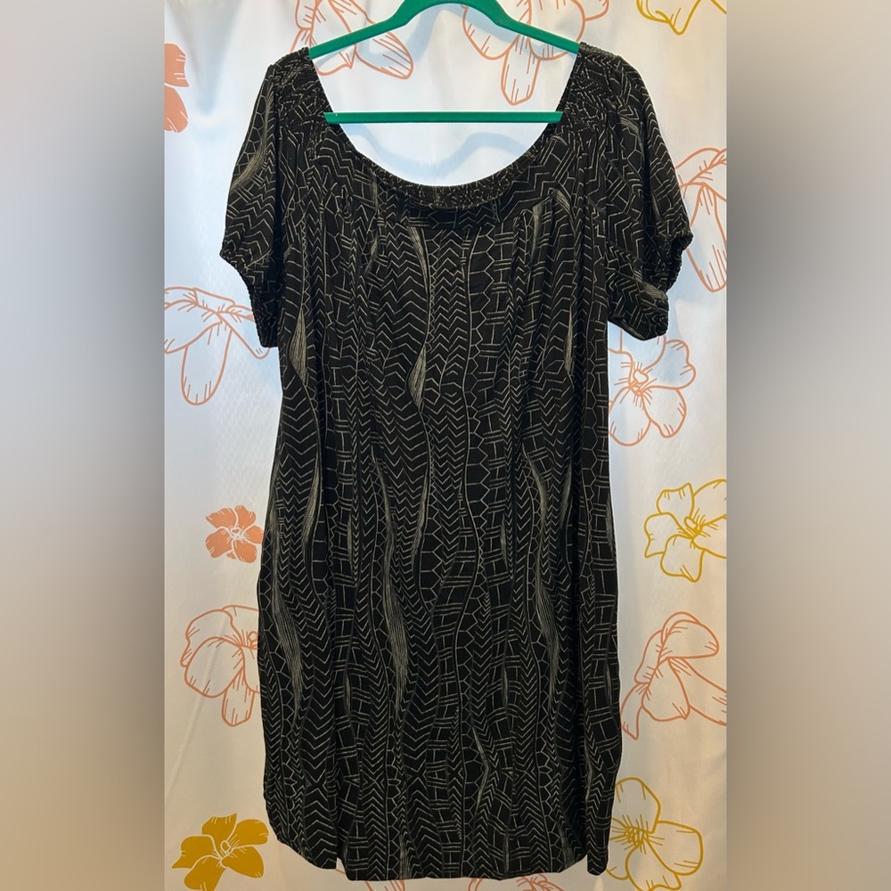 Tanoa Black and Gray Patterned Women's dress